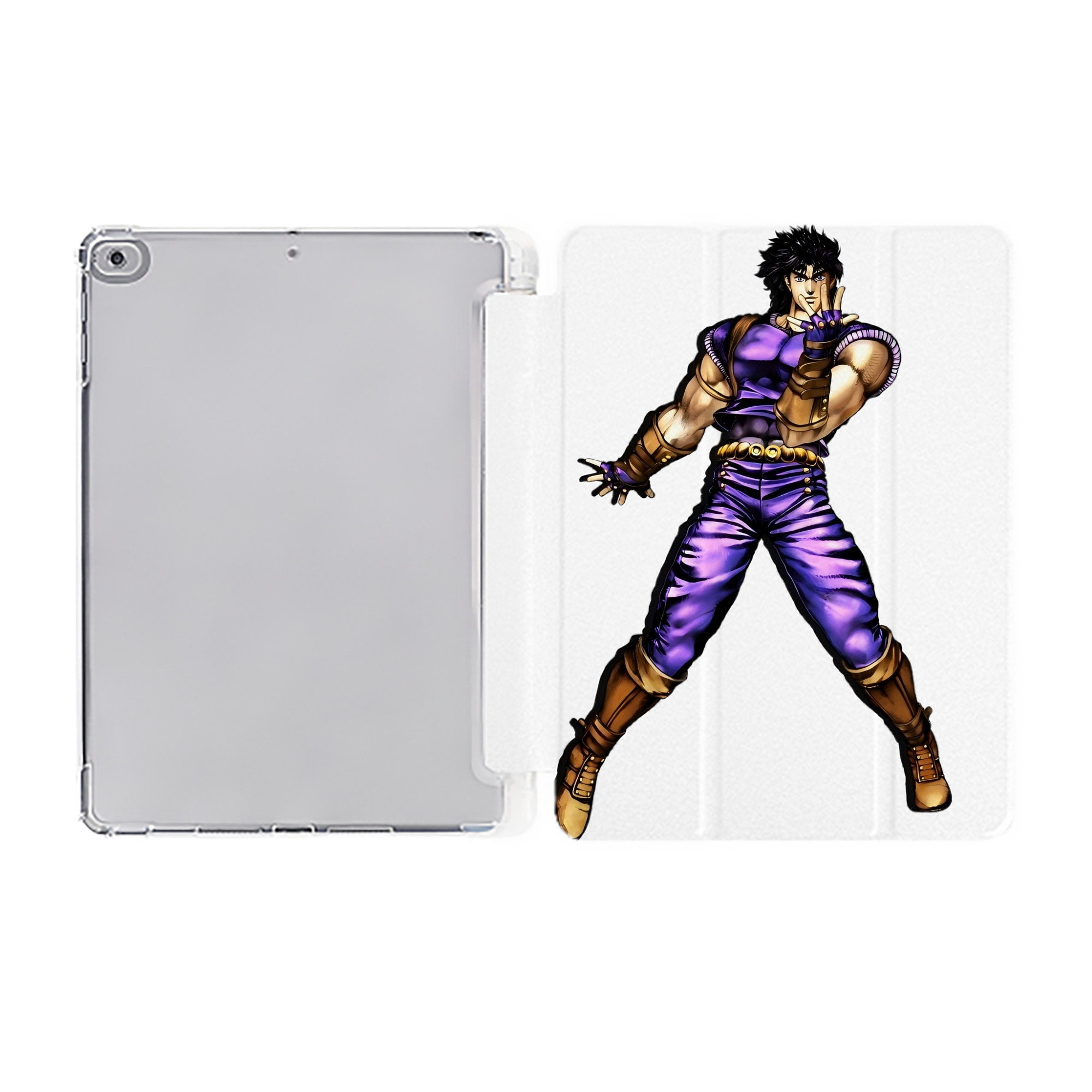 （画像用） ジョジョの奇妙な冒険 /ジョナサン?ジョースター JoJo's Bizarre Adventure Jonathan Joestar IPad ケース ペン収納付き 三つ折りスタンド PUレザー×シリコン 対応機種9.5/10.5/10.9インチ